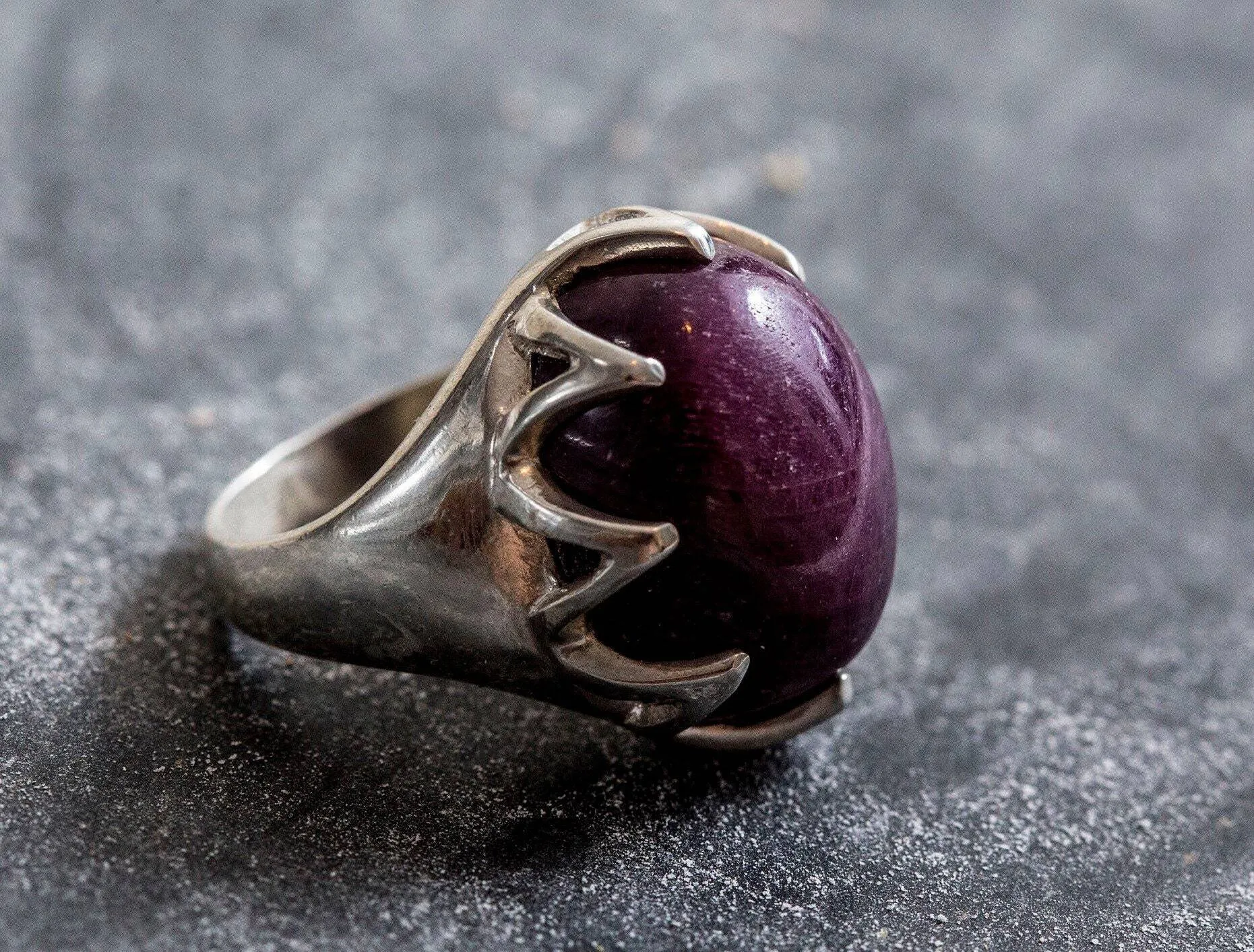 Large Ruby Ring - Red Statement Ring - Vintage Ruby Ring