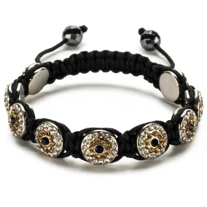 Light Colorado Topaz Crystal Evil Eye Shamballa Bracelet
