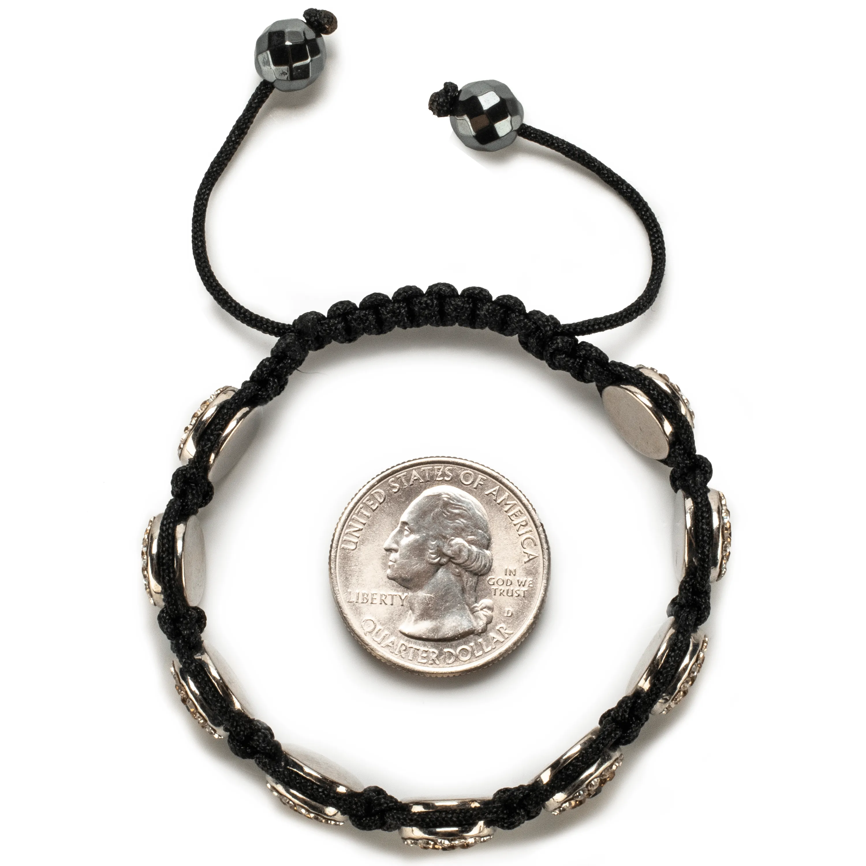 Light Colorado Topaz Crystal Evil Eye Shamballa Bracelet