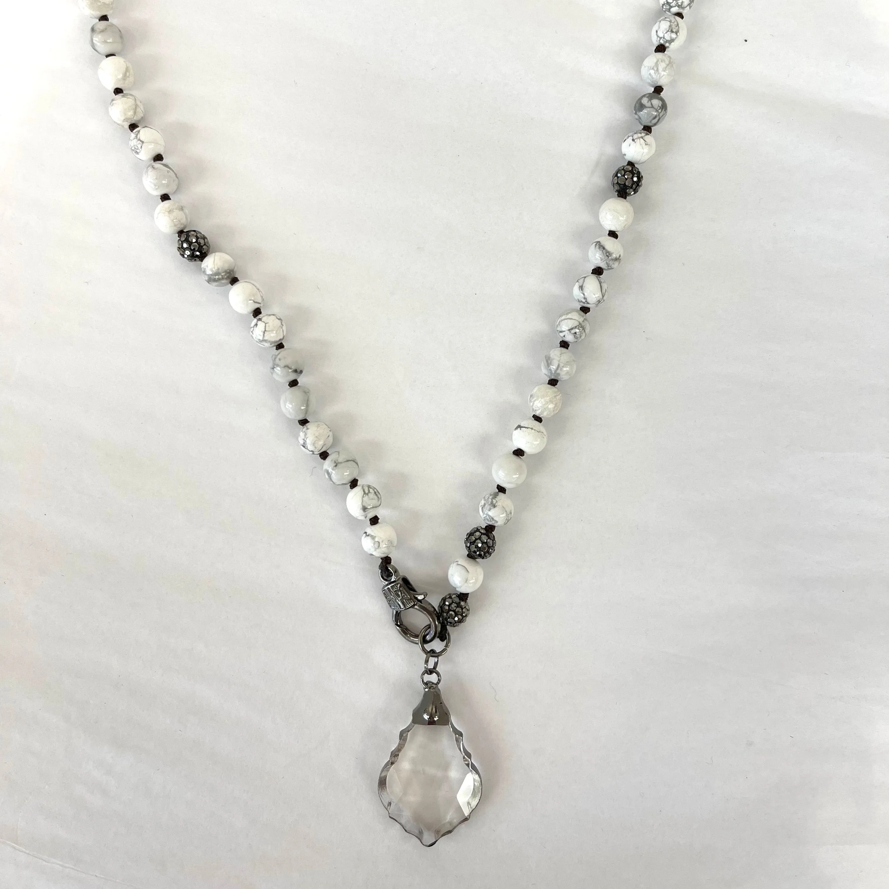 Lobster Claw Crystal Beaded Necklace