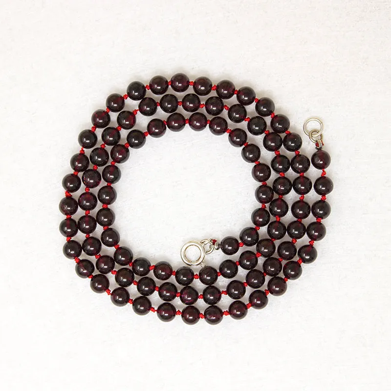 Lush 25" Strand of Vintage Garnet Beads