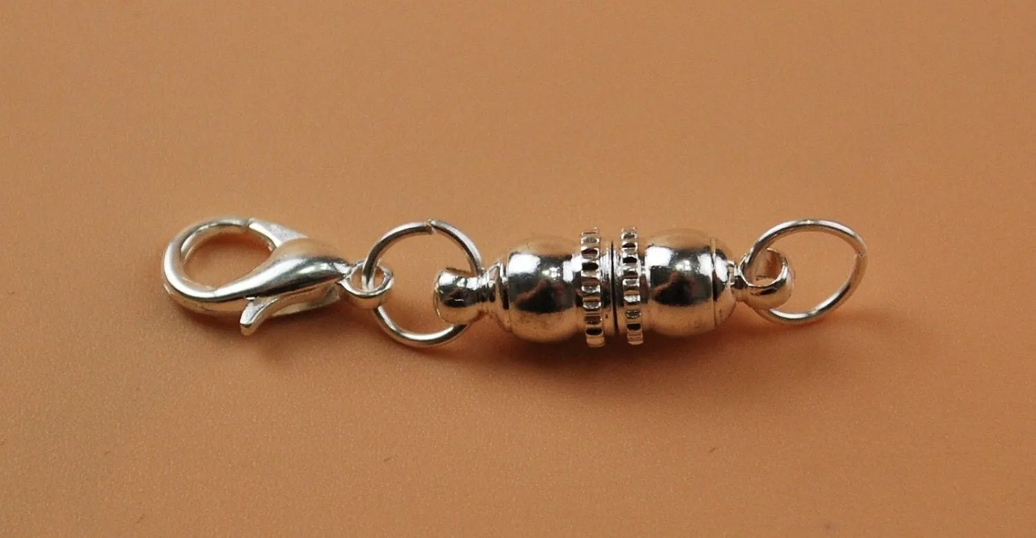 Magnetic Clasp Converter Round Filigree Pattern Easy Clever Clasp Buckle Lobster Claw Closure for Light Weight Necklace Bracelet