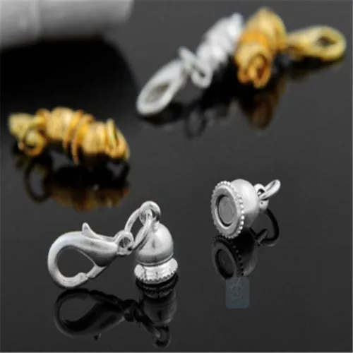 Magnetic Clasp Converter Round Filigree Pattern Easy Clever Clasp Buckle Lobster Claw Closure for Light Weight Necklace Bracelet