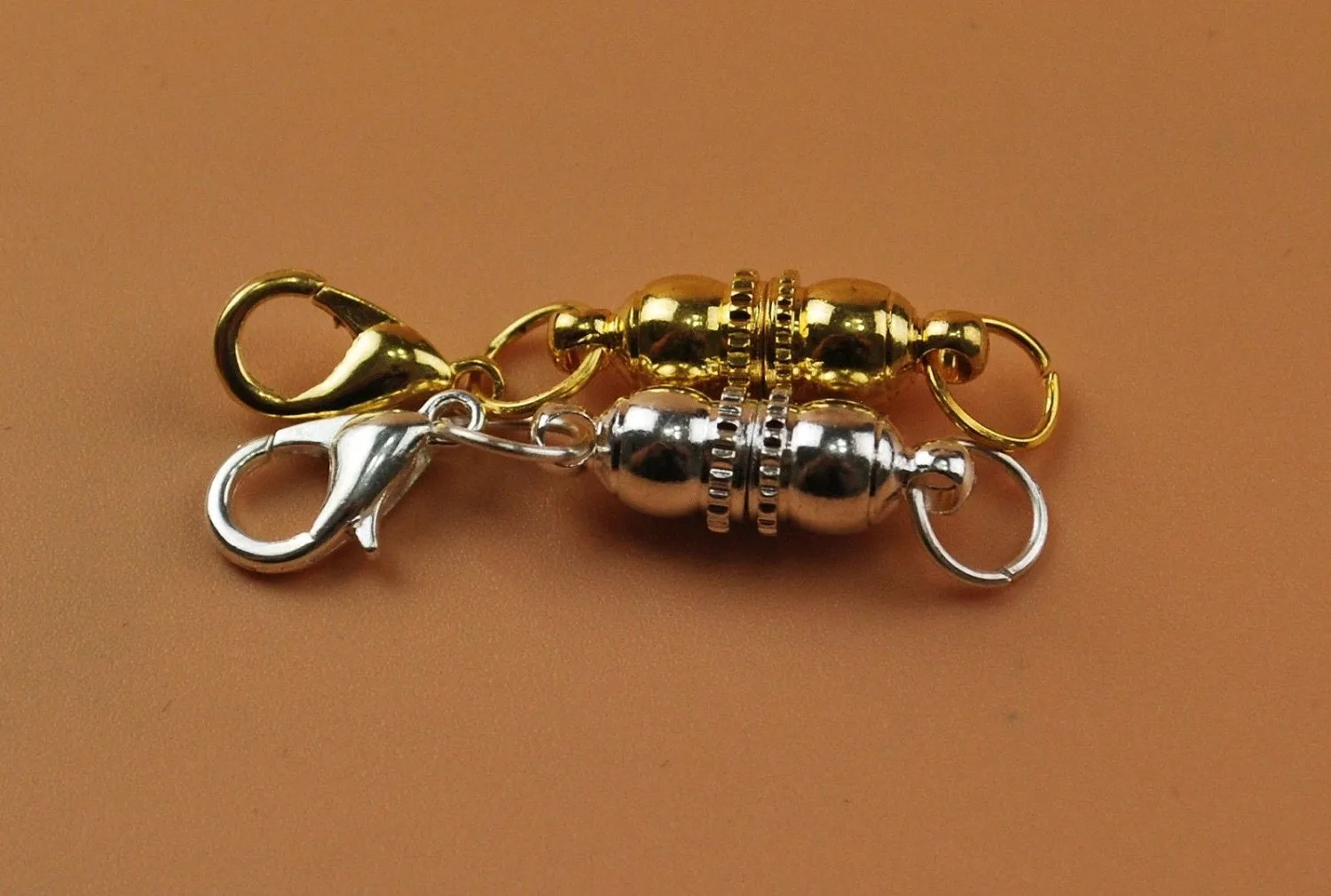 Magnetic Clasp Converter Round Filigree Pattern Easy Clever Clasp Buckle Lobster Claw Closure for Light Weight Necklace Bracelet