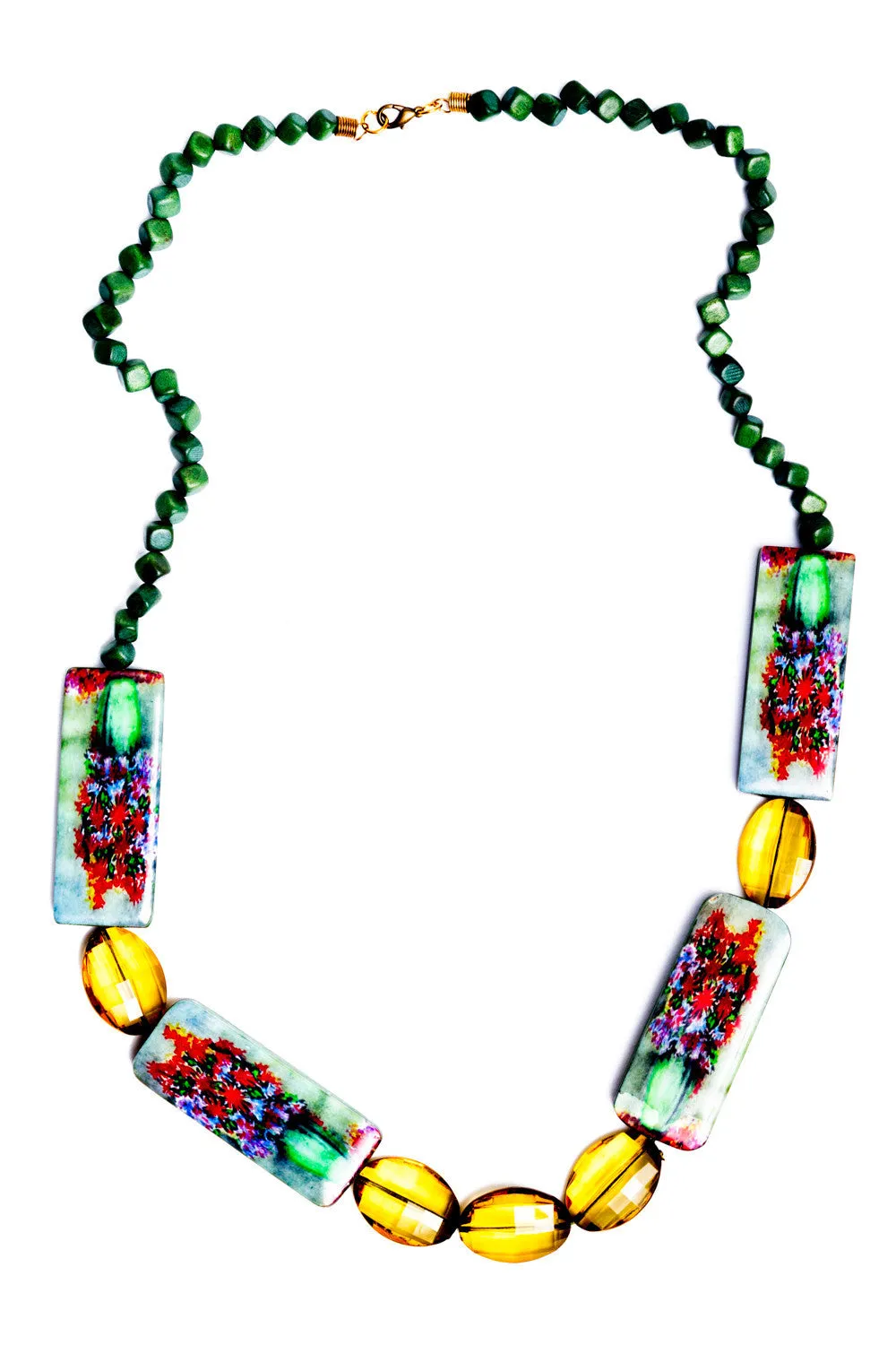 Maria Necklace in Forest Green (a)