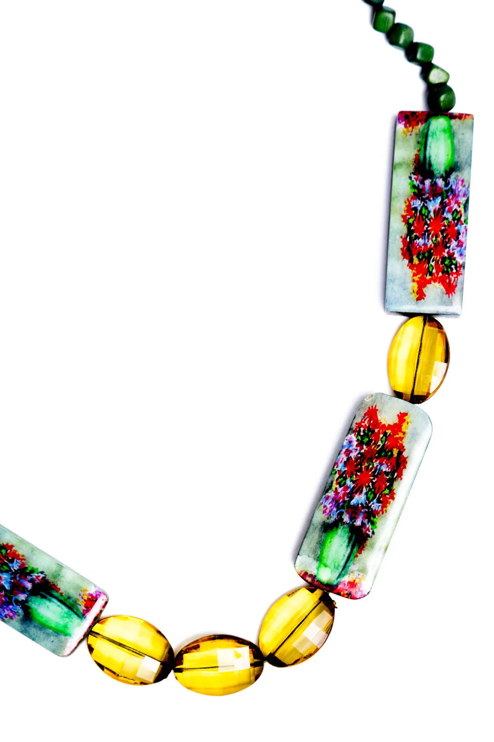 Maria Necklace in Forest Green (a)
