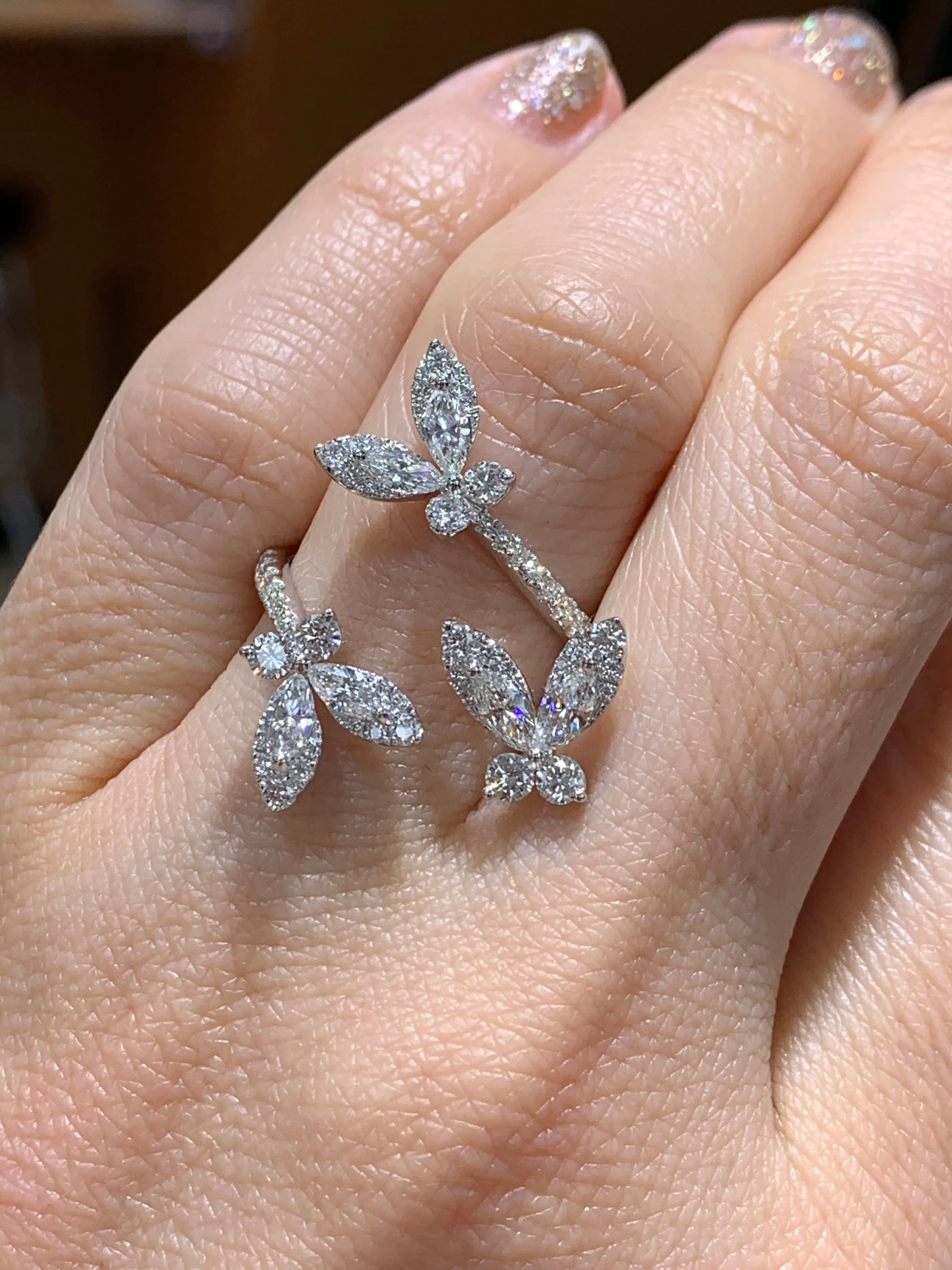Marquise Cut Diamond Cocktail Ring 1.46ct t.w.