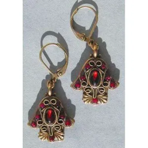 Michal Golan Garnet Hamsa Earrings