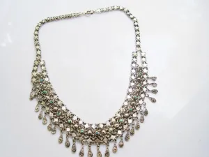 Middle East Silver and Turquoise Filigree Necklace