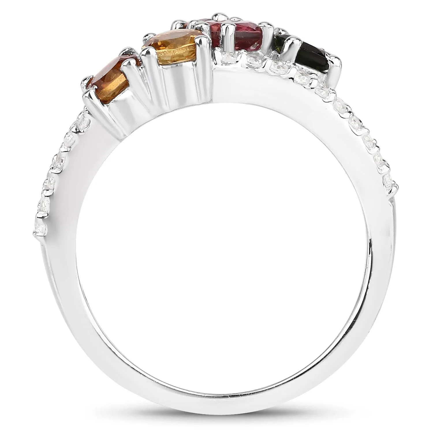 Multi-Colored Tourmaline Cocktail Ring in Sterling Silver-Colorful Beauty!
