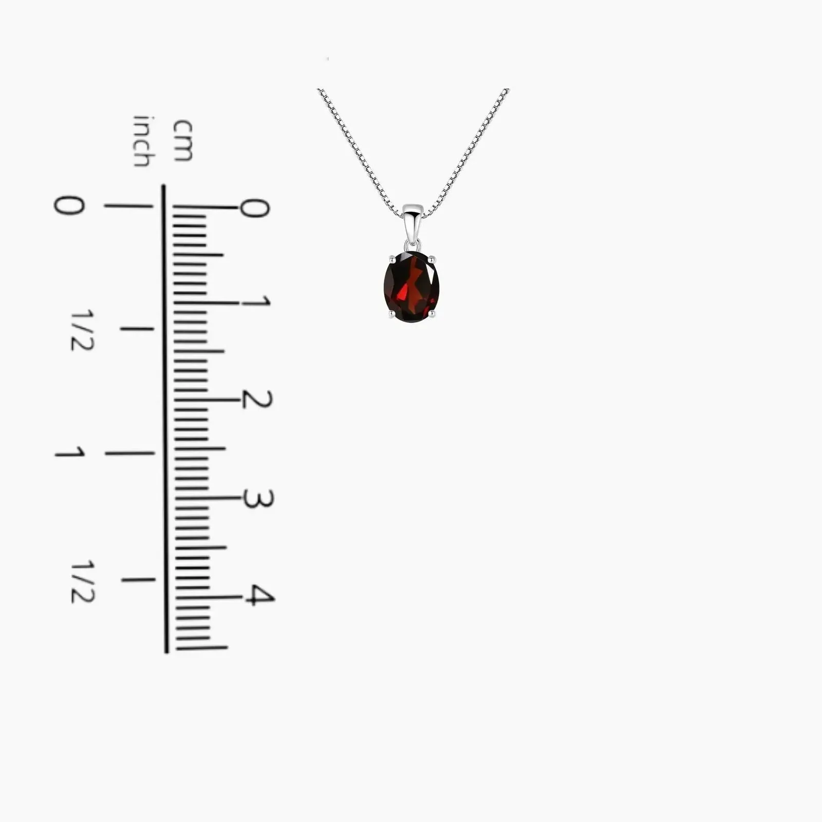 Oval Garnet Pendant Necklace in Sterling Silver - Irosk Australia ®