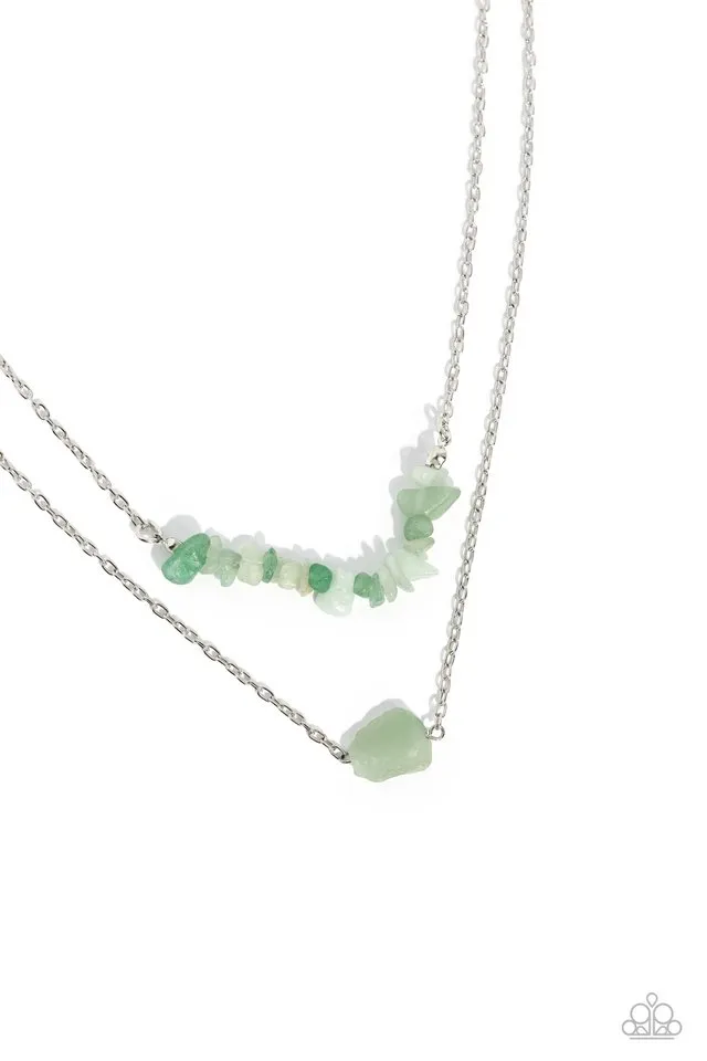 Paparazzi Necklace ~ Chiseled Caliber - Green