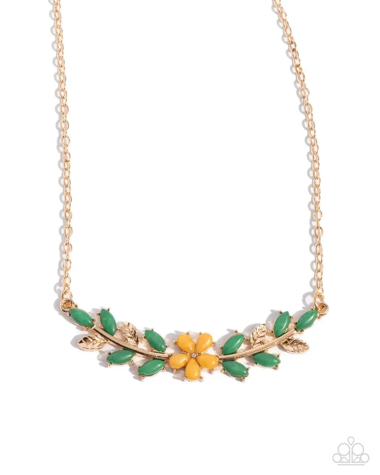 Paparazzi Necklace ~ Leafy Layover - Orange