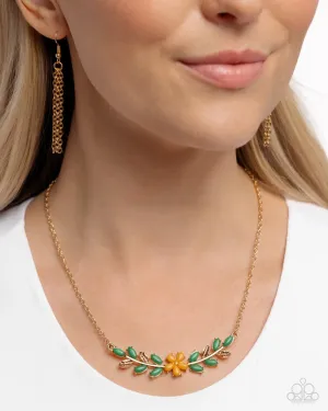 Paparazzi Necklace ~ Leafy Layover - Orange