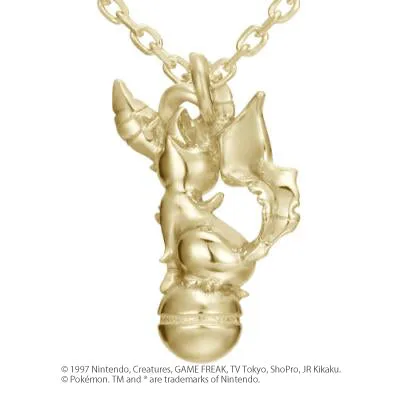 [Pokémon]Leafeon& Pokéball necklace K18 yellow gold