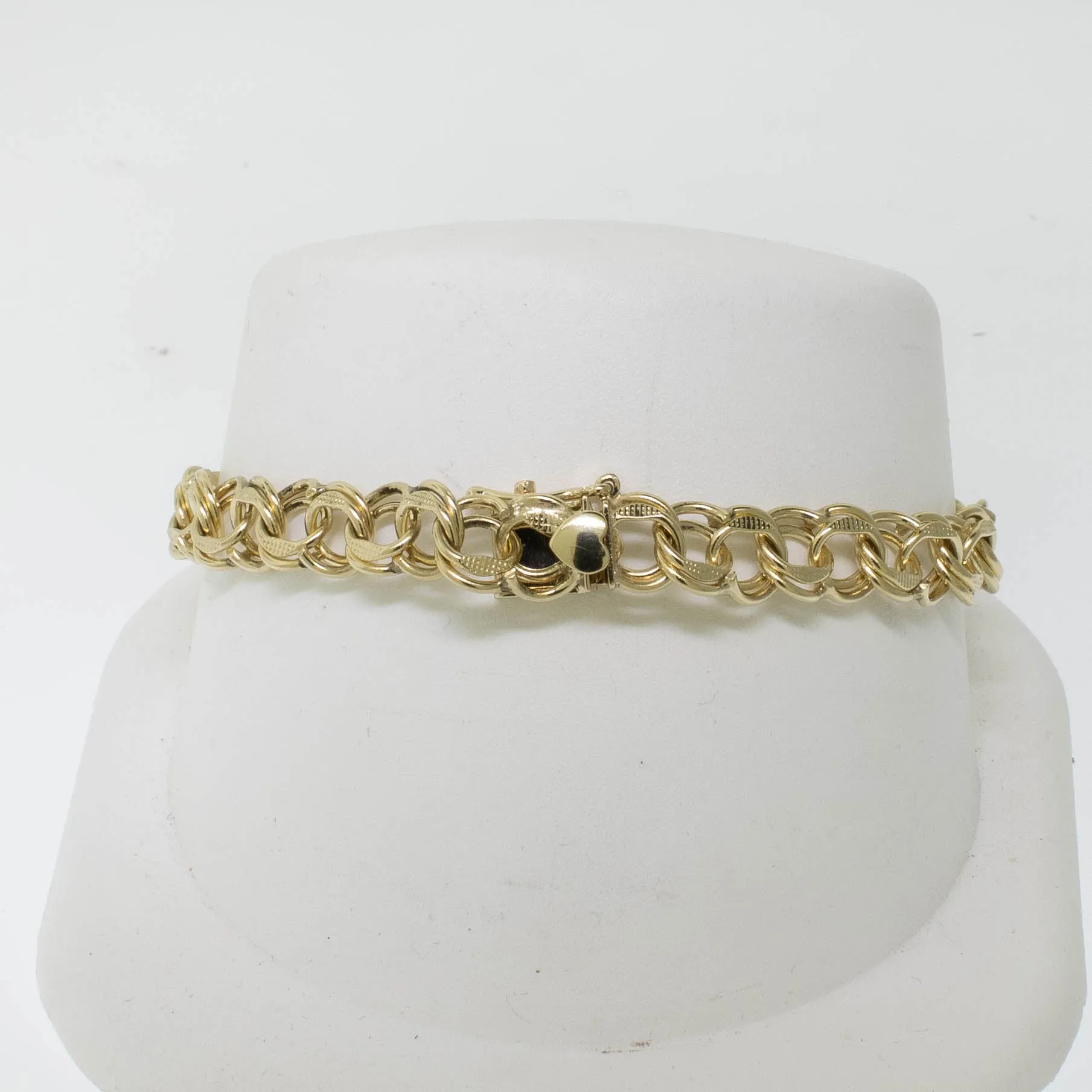 Pre-Owned 14K Yellow Gold Charm Bracelet 7" Long, 7.5mm Wide, 8.2 DWT