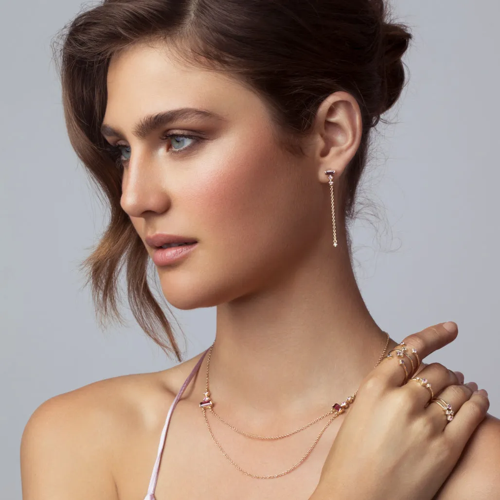 Prism Necklace - Rhodolite garnet & pink sapphires