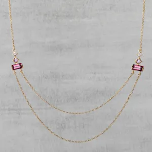 Prism Necklace - Rhodolite garnet & pink sapphires