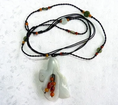 "Heavenly" White Burmese Jadeite Flower Necklace (JHNECK52)