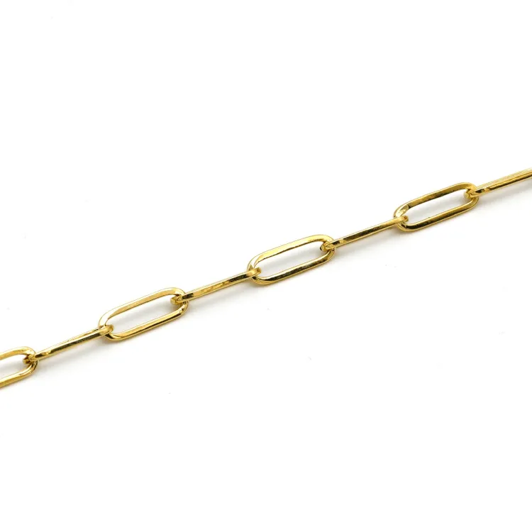 Real Gold Paper Clip Chain Bracelet 0002 (19 C.M) BR1528