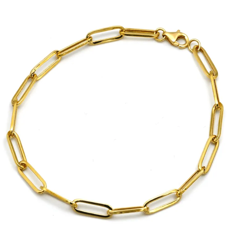 Real Gold Paper Clip Chain Bracelet 0002 (19 C.M) BR1528