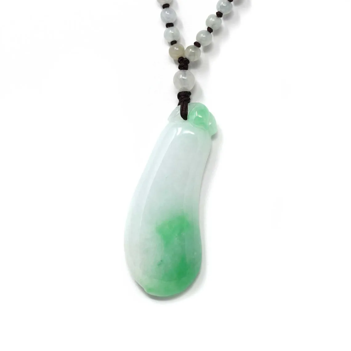 RealJade® "Lucky Pi Xiu" Genuine Green Jadeite Jade Good Luck Pea Pendant Necklace With Real Jadeite Bead Necklace