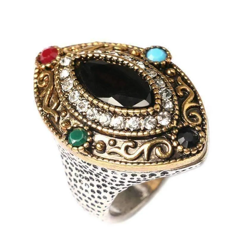 Renaissance Era Bejeweled OB Cocktail Ring for Women