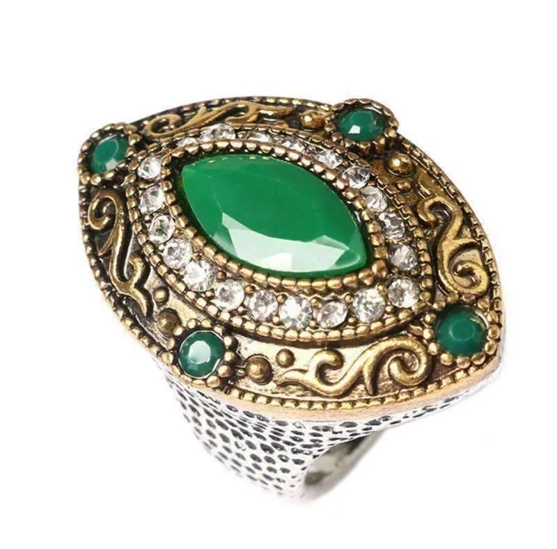 Renaissance Era Bejeweled OB Cocktail Ring for Women