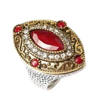 Renaissance Era Bejeweled OB Cocktail Ring for Women