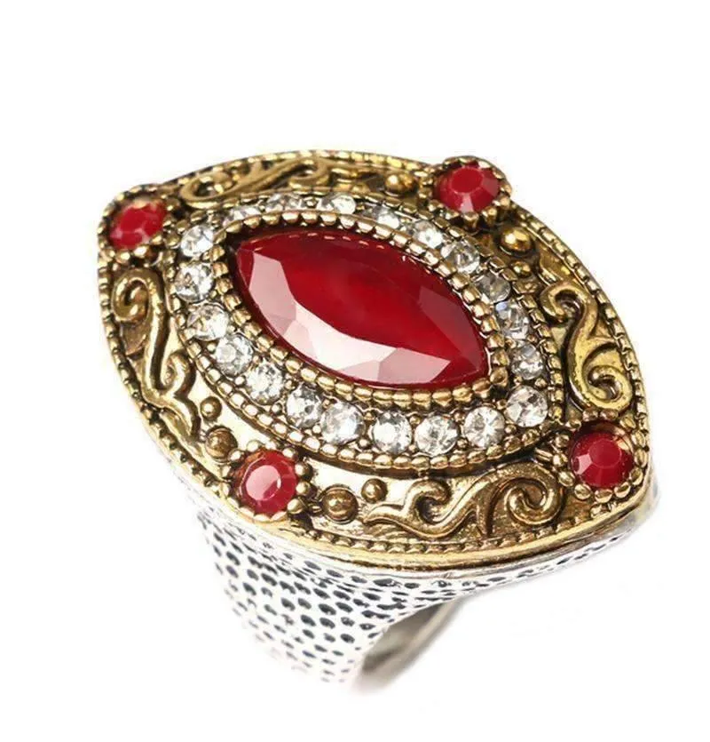 Renaissance Era Bejeweled OB Cocktail Ring for Women