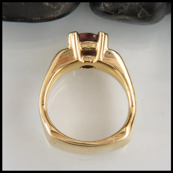 Rhodolite Garnet Ring in Yellow Gold
