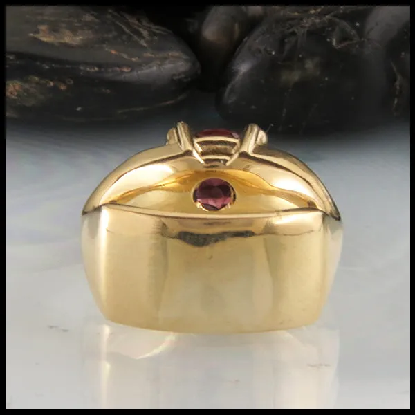 Rhodolite Garnet Ring in Yellow Gold