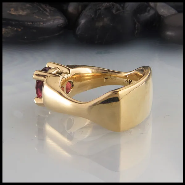 Rhodolite Garnet Ring in Yellow Gold