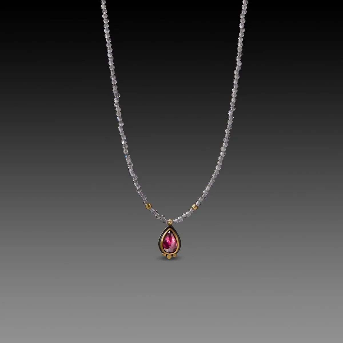 Rhodolite Garnet with Labradorite Beads Necklace