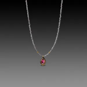 Rhodolite Garnet with Labradorite Beads Necklace