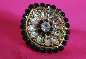 Ring 5501 Golden Indian Fashion Finger  Ring Jewelry Shieno Sarees