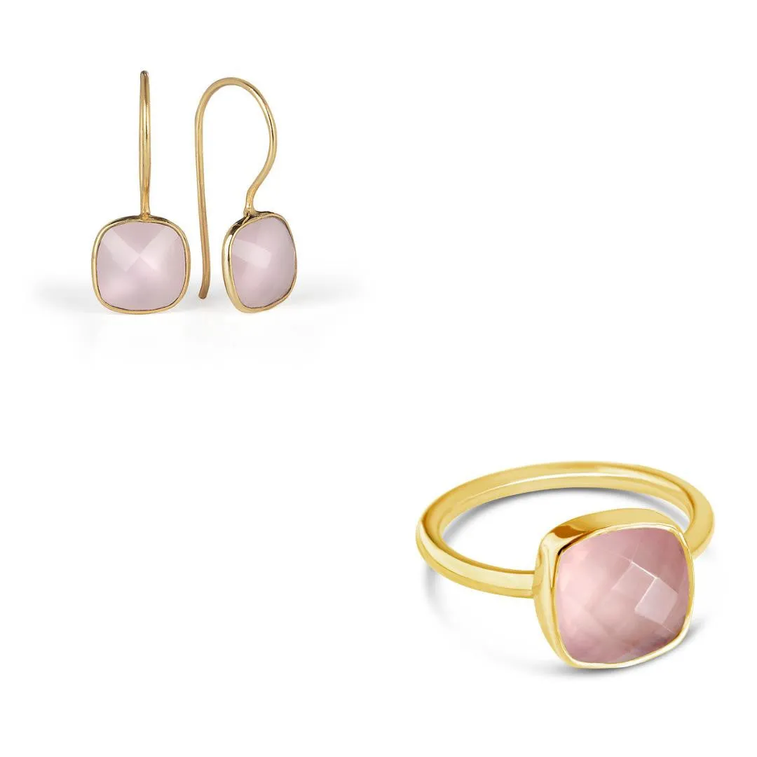 Rose Quartz Cocktail Ring | Gold