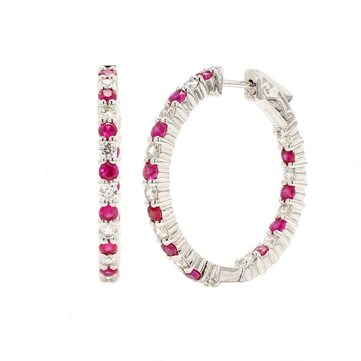Ruby Hoop Earrings