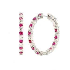Ruby Hoop Earrings