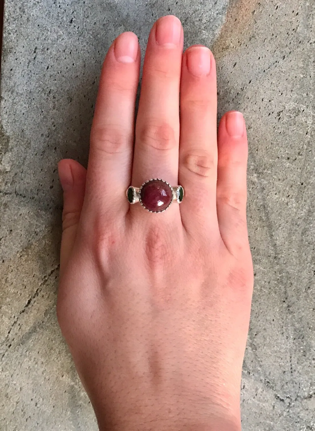 Ruby Statement Ring - Red Gemstone Ring - Round Ruby Ring