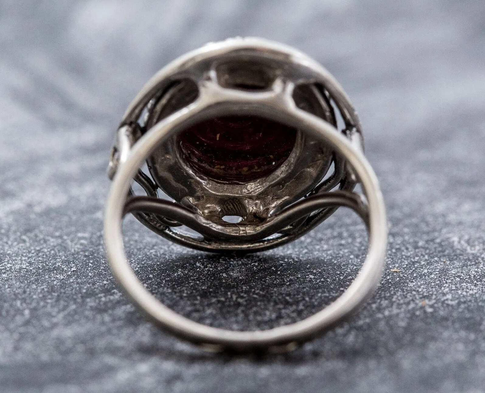 Ruby Vintage Ring - Large Boho Ring - Oval Ruby Ring