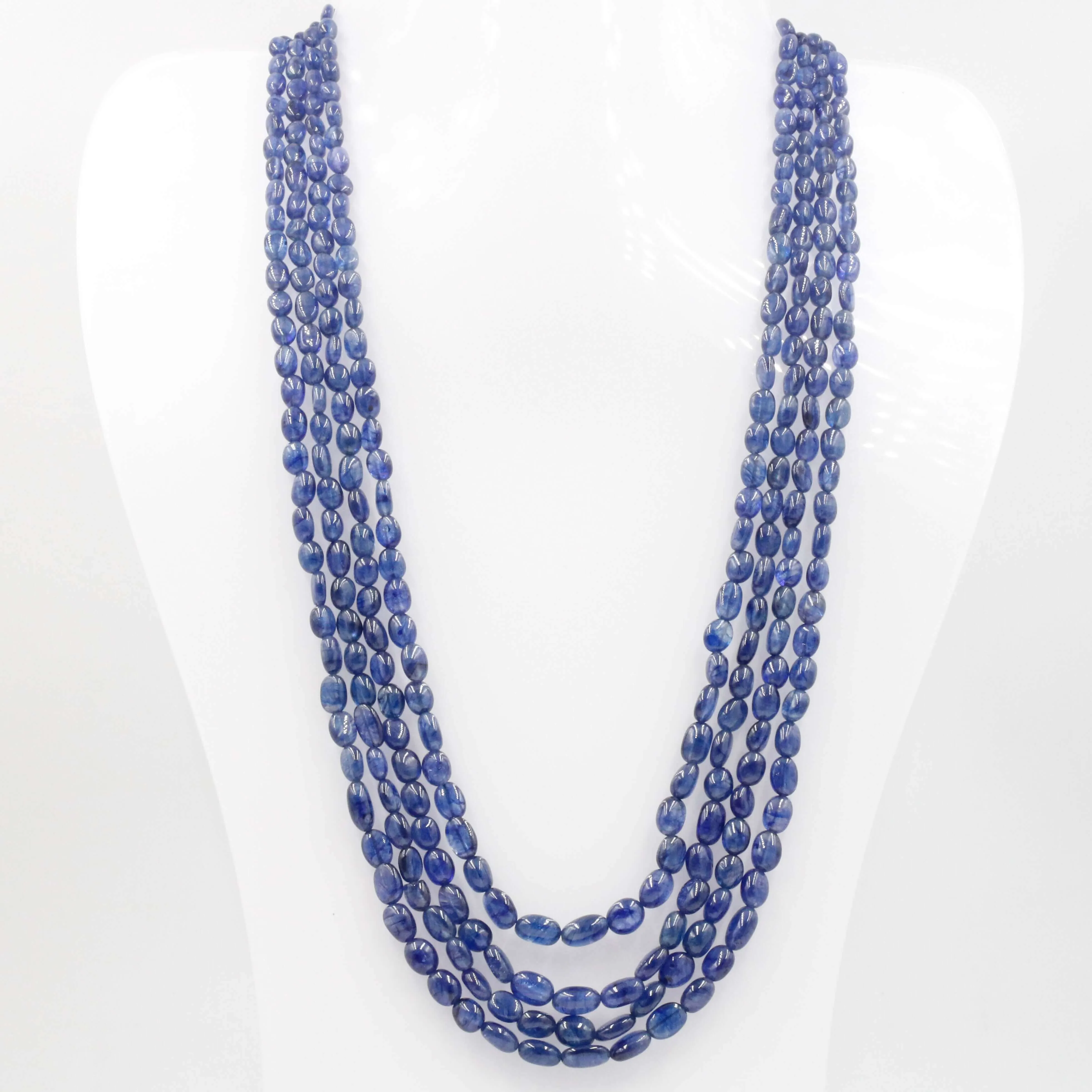 Sapphire Beaded Necklace Layered Sapphire Necklace Gemstone Necklace Beaded Necklace Long Necklace Indian Sarafa Necklace SKU: 6143070