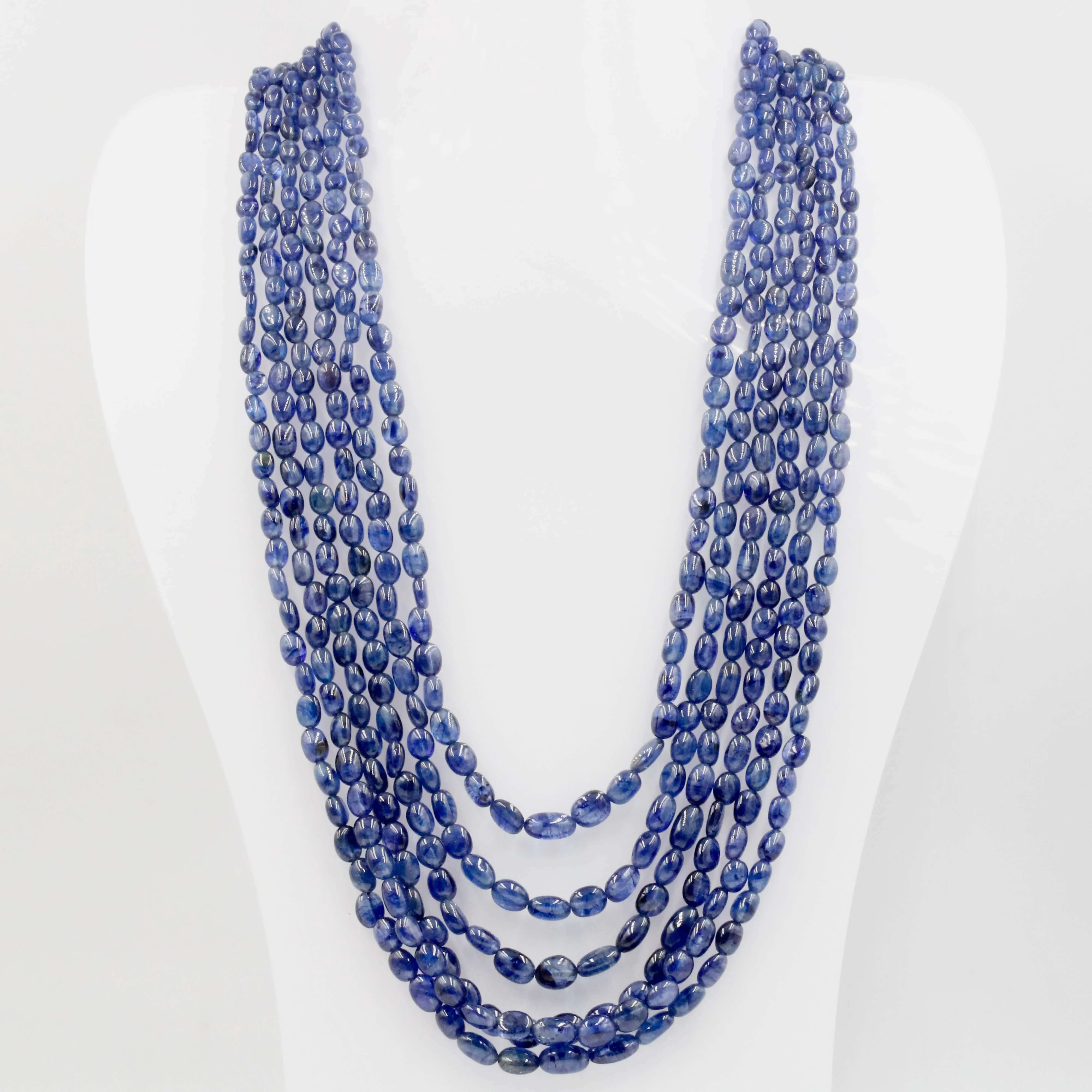 Sapphire Beaded Necklace Layered Sapphire Necklace Gemstone Necklace Beaded Necklace Long Necklace Indian Sarafa Necklace SKU: 6143070
