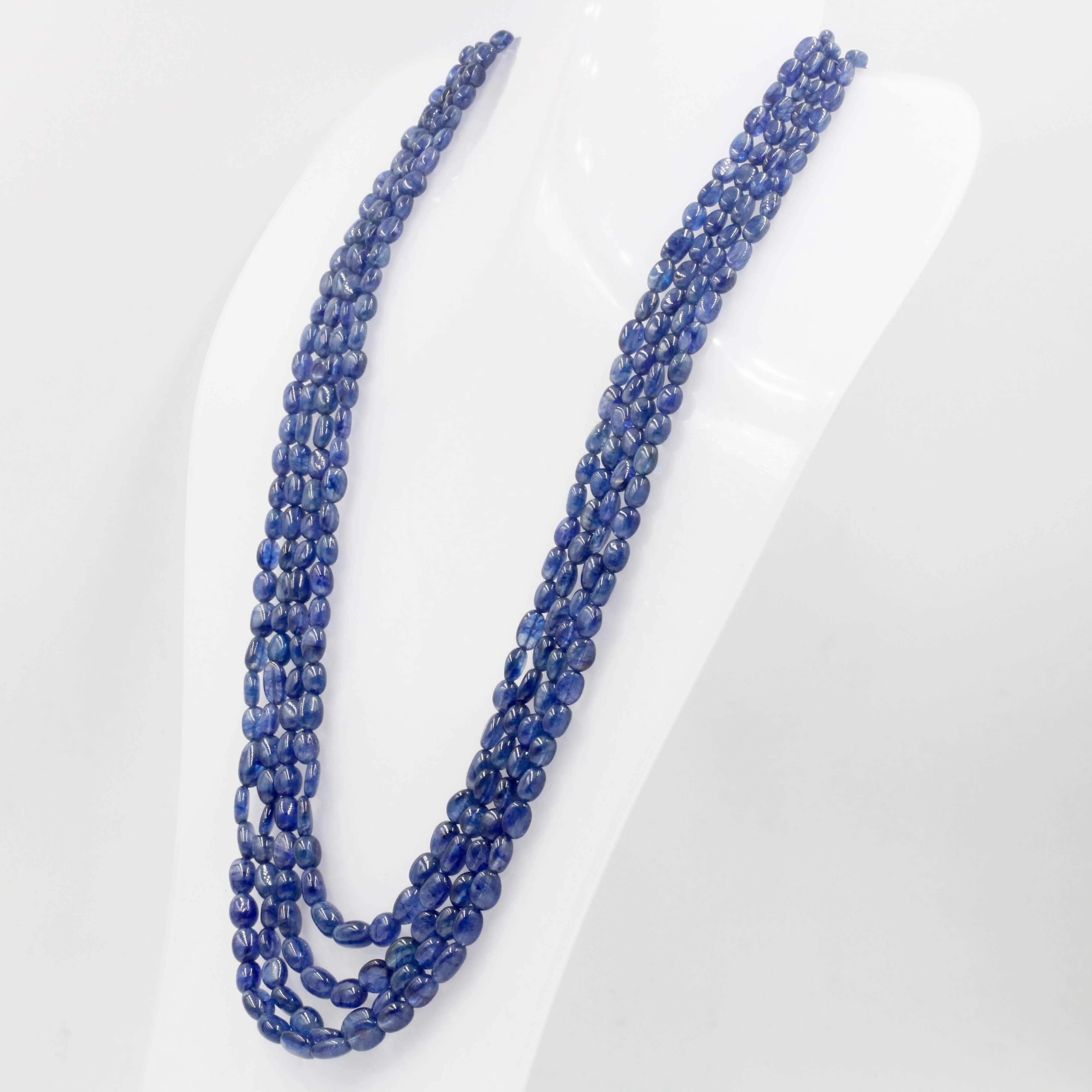 Sapphire Beaded Necklace Layered Sapphire Necklace Gemstone Necklace Beaded Necklace Long Necklace Indian Sarafa Necklace SKU: 6143070