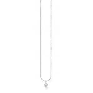 Silver Zirconia White Stone Necklace KE2105-051-14-L45V
