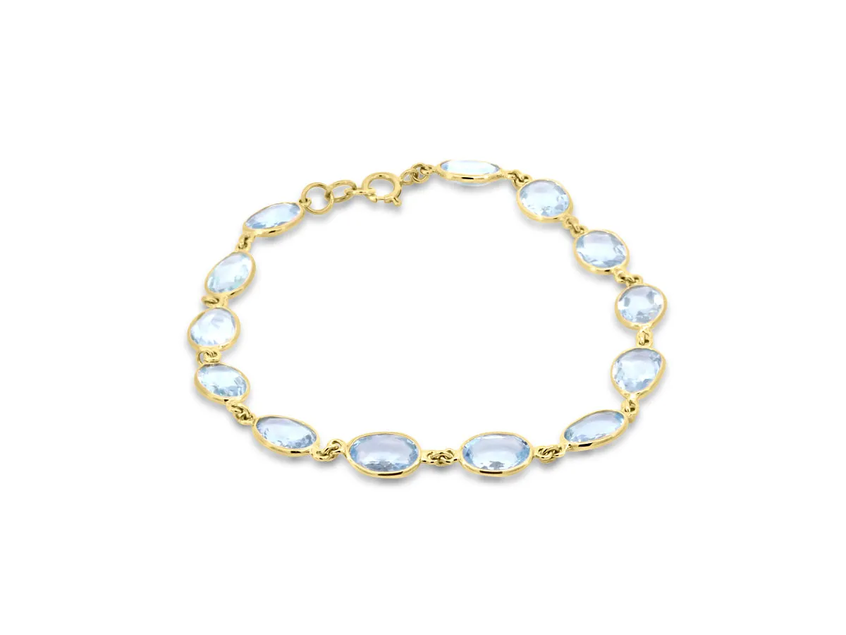 Sky Blue Topaz Bezel Bracelet