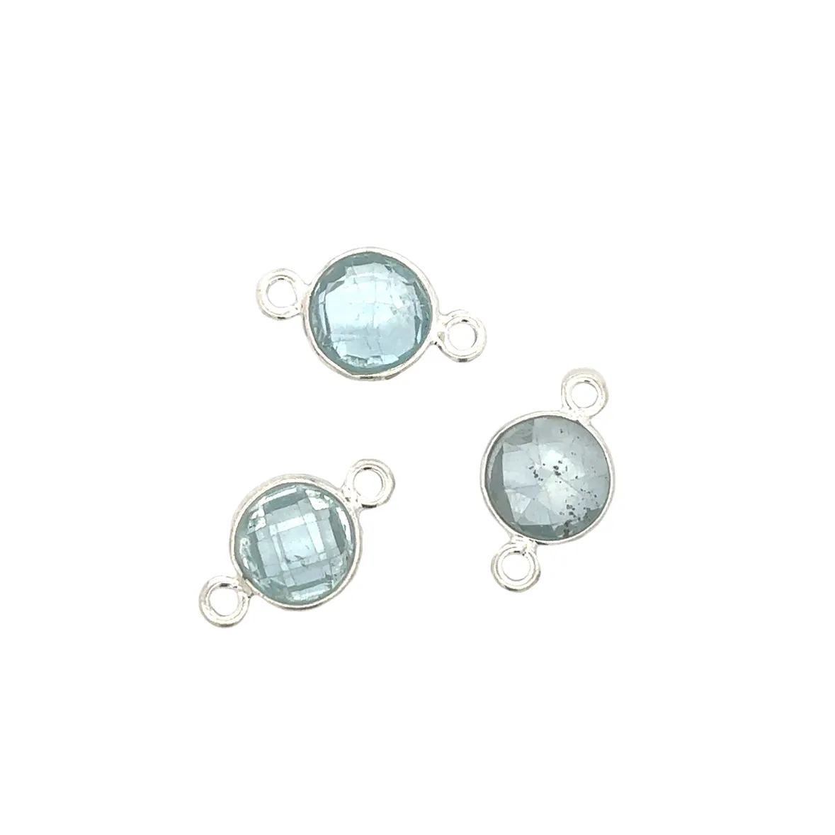 Small Round Channel Set Sky Blue Topaz Connector