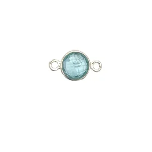 Small Round Channel Set Sky Blue Topaz Connector