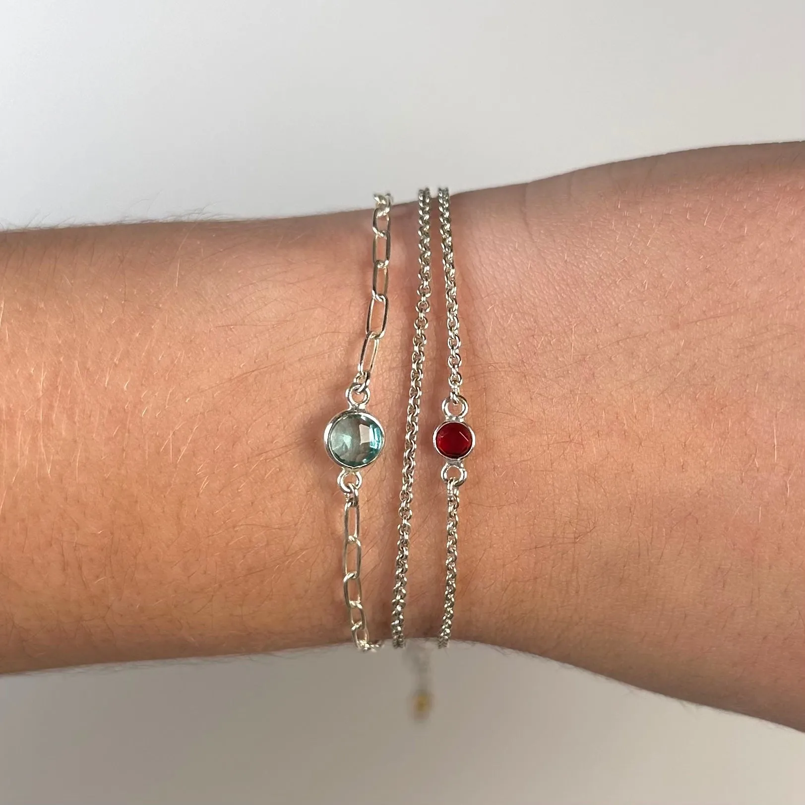 Small Round Channel Set Sky Blue Topaz Connector