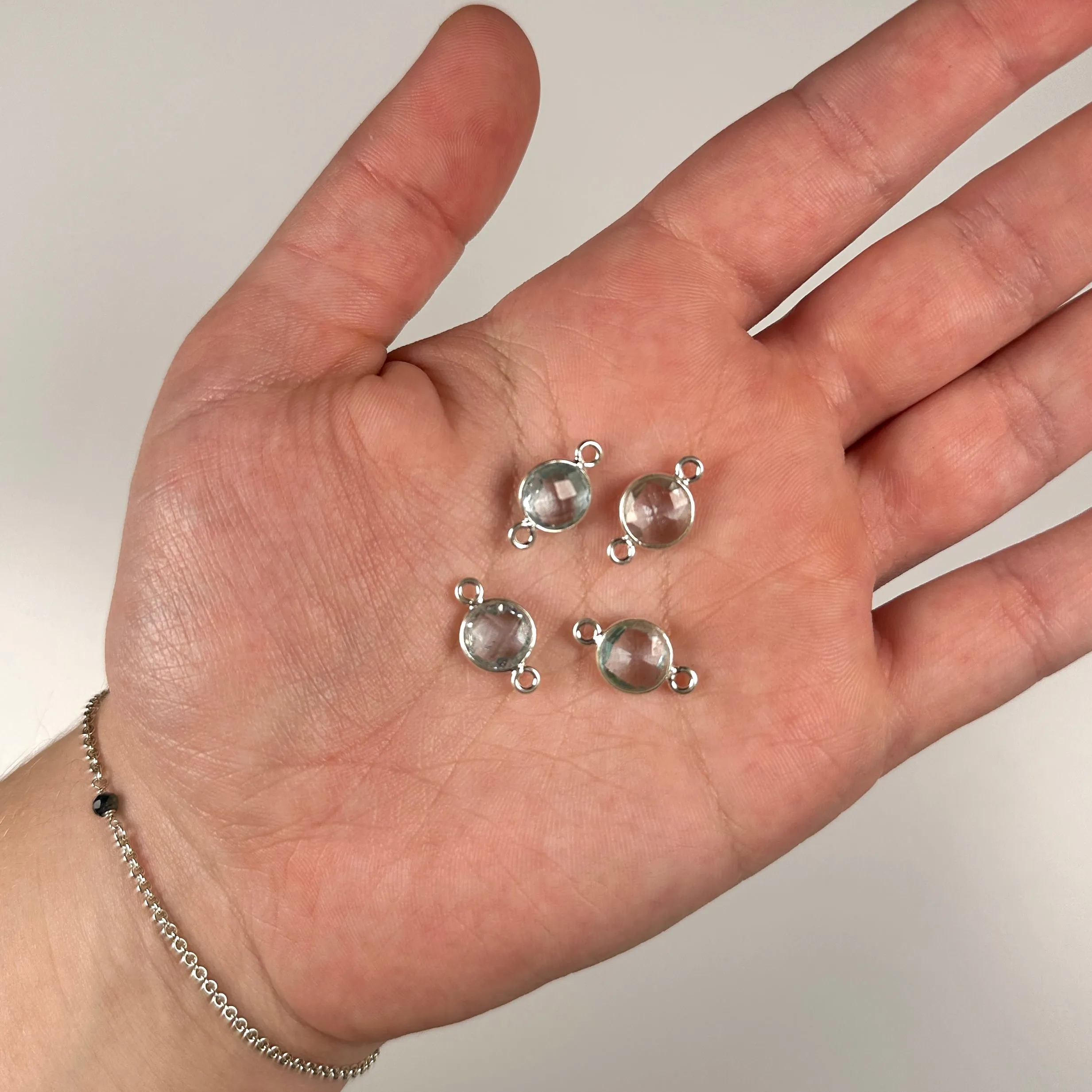Small Round Channel Set Sky Blue Topaz Connector